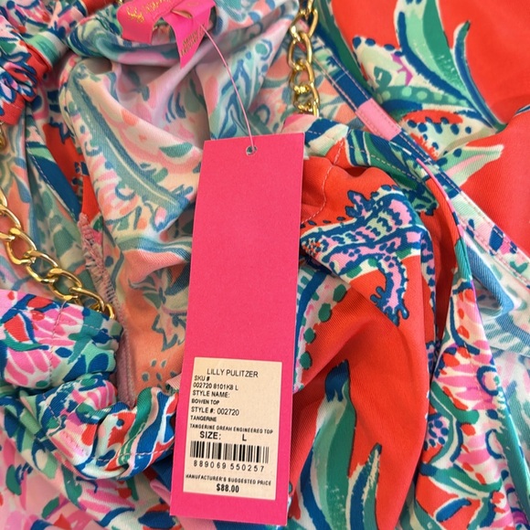 Lilly Pulitzer Bowen Top on Tangerine - Picture 6 of 7